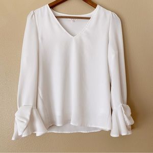 TCEC Bow Sleeve White Top